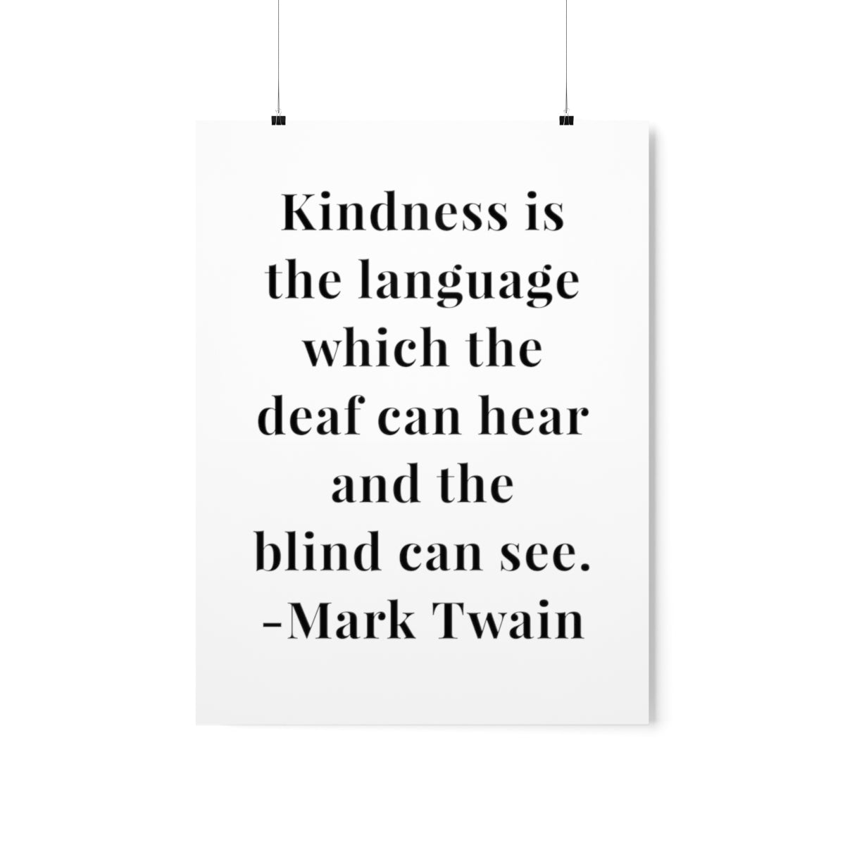 Mark Twain Kindness Quote Premium Matte Vertical Poster