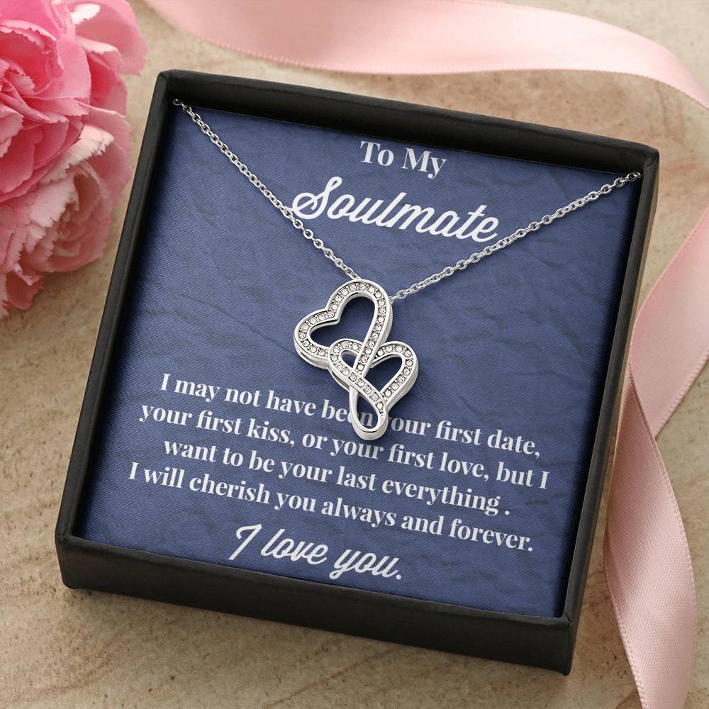 To My Soulmate Double Hearts Necklace