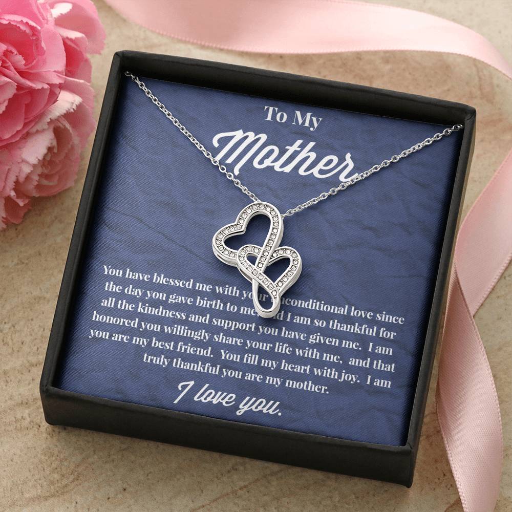 To My Mother Double Hearts Necklace - Jewelry for Mom - Necklace for Mom - Gift for Mom