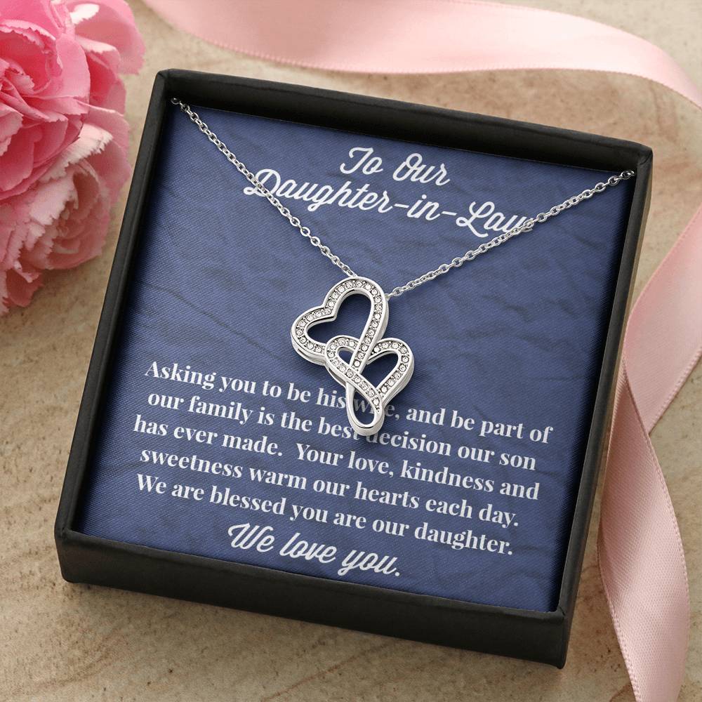 To Our Daughter-in-Law Double Hearts Necklace - Gift for Daughter - Necklace for Daughter-in-Law