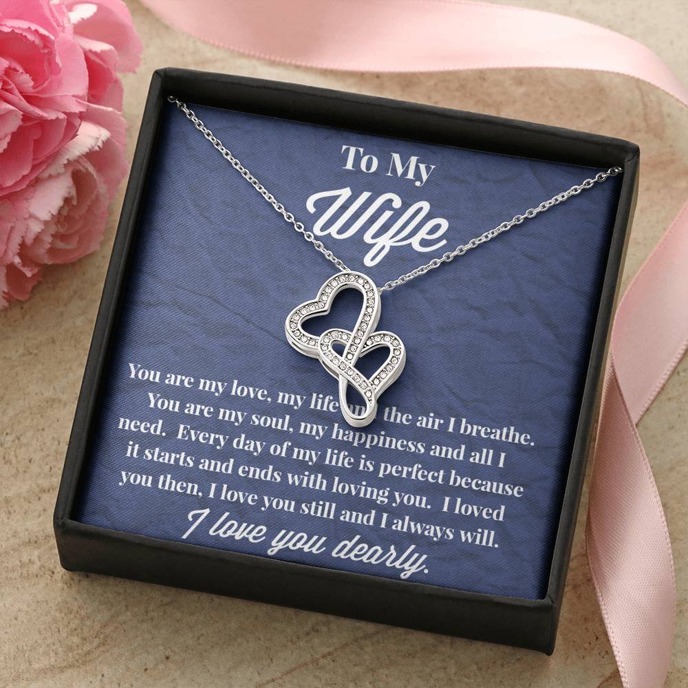 To My Wife Double Hearts Necklace