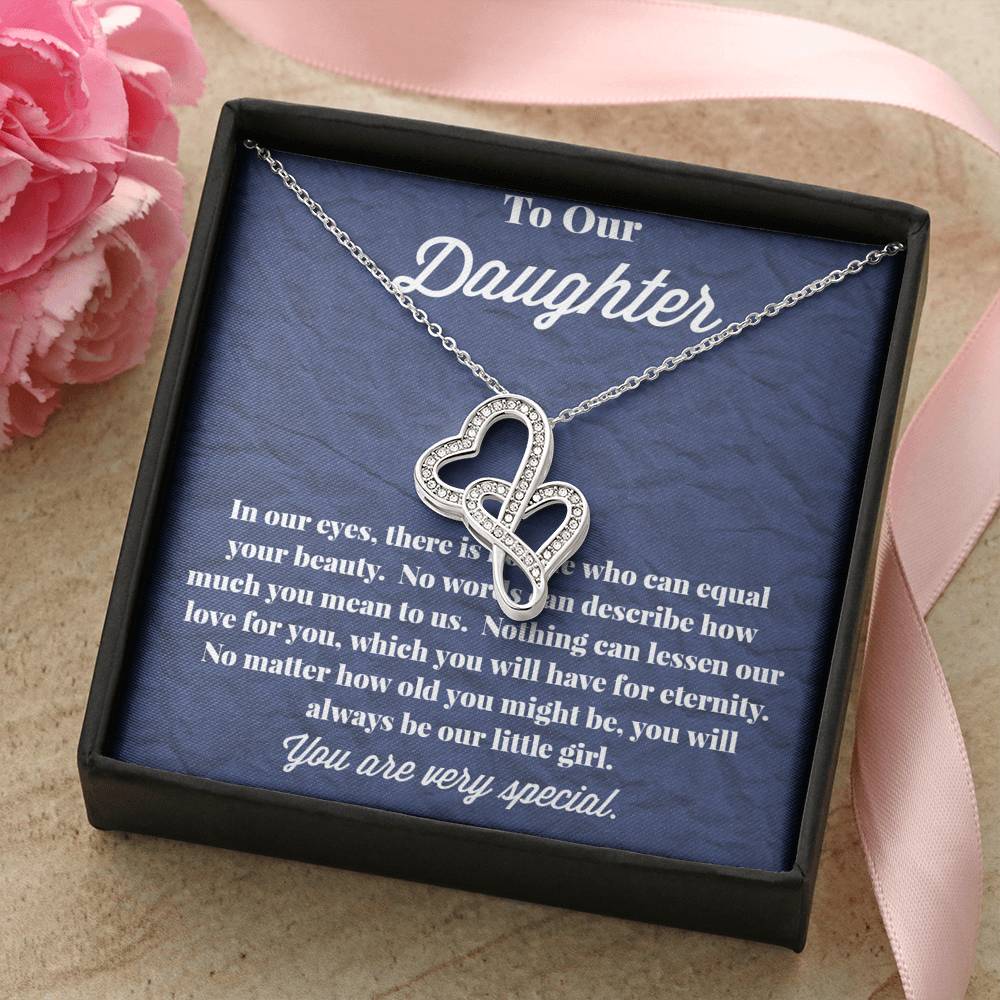 To Our Daughter Double Hearts Necklace