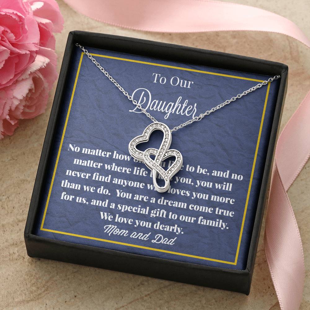 To Our Daughter Double Hearts Necklace