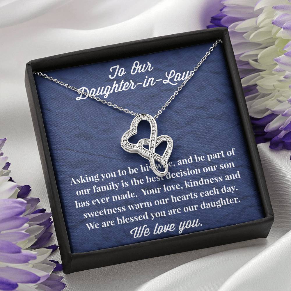 To Our Daughter-in-Law Double Hearts Necklace - Gift for Daughter - Necklace for Daughter-in-Law