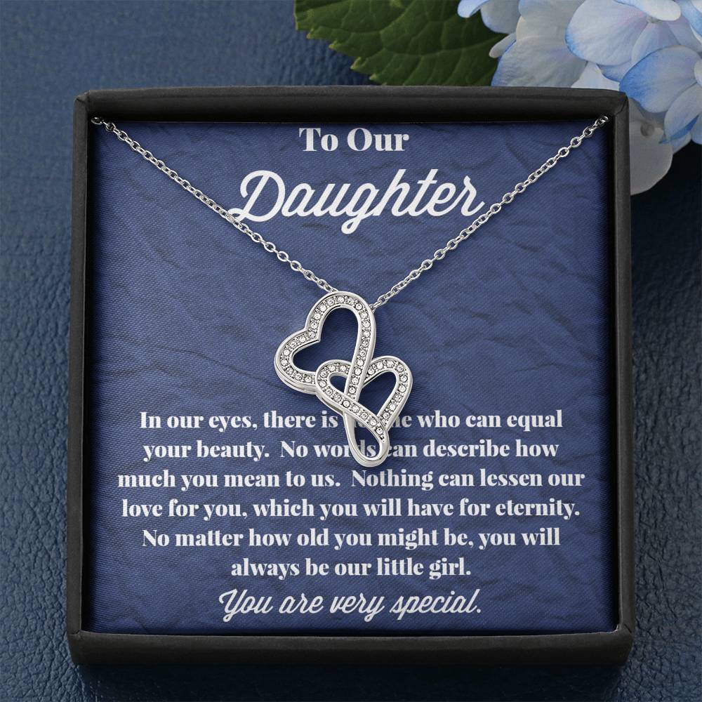 To Our Daughter Double Hearts Necklace
