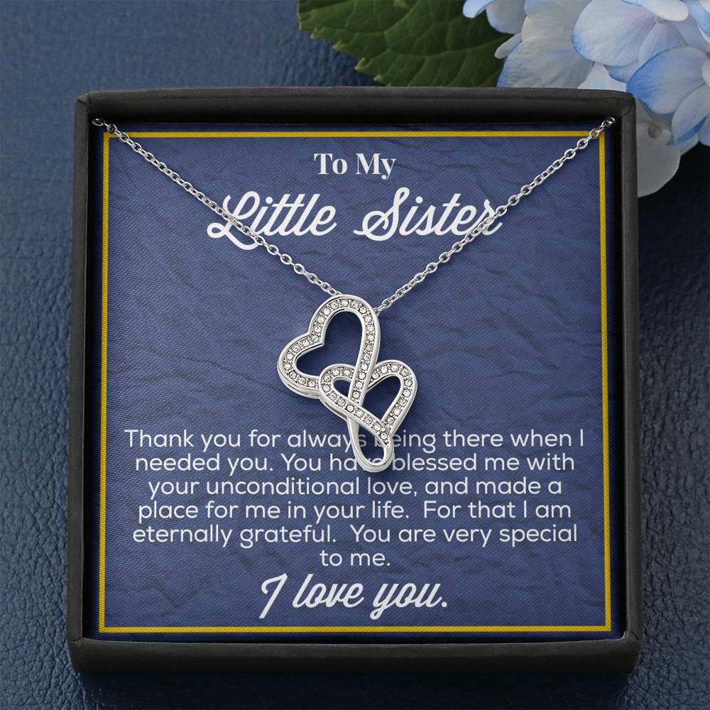 To My Little sister Double Hearts Necklace