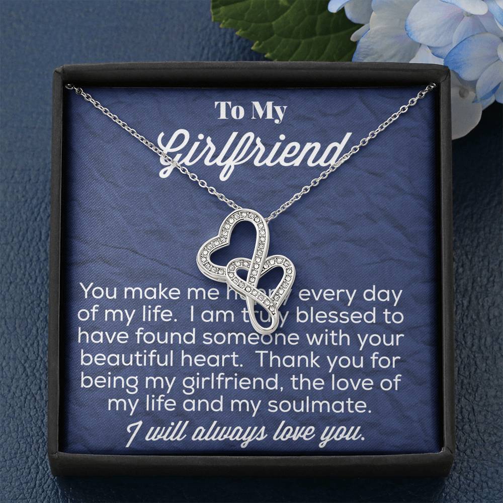 To My Girlfriend Double Heart Necklace