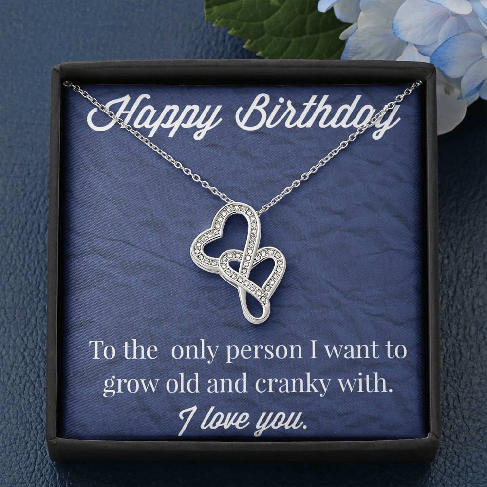 Happy Birthday Double Hearts Necklace