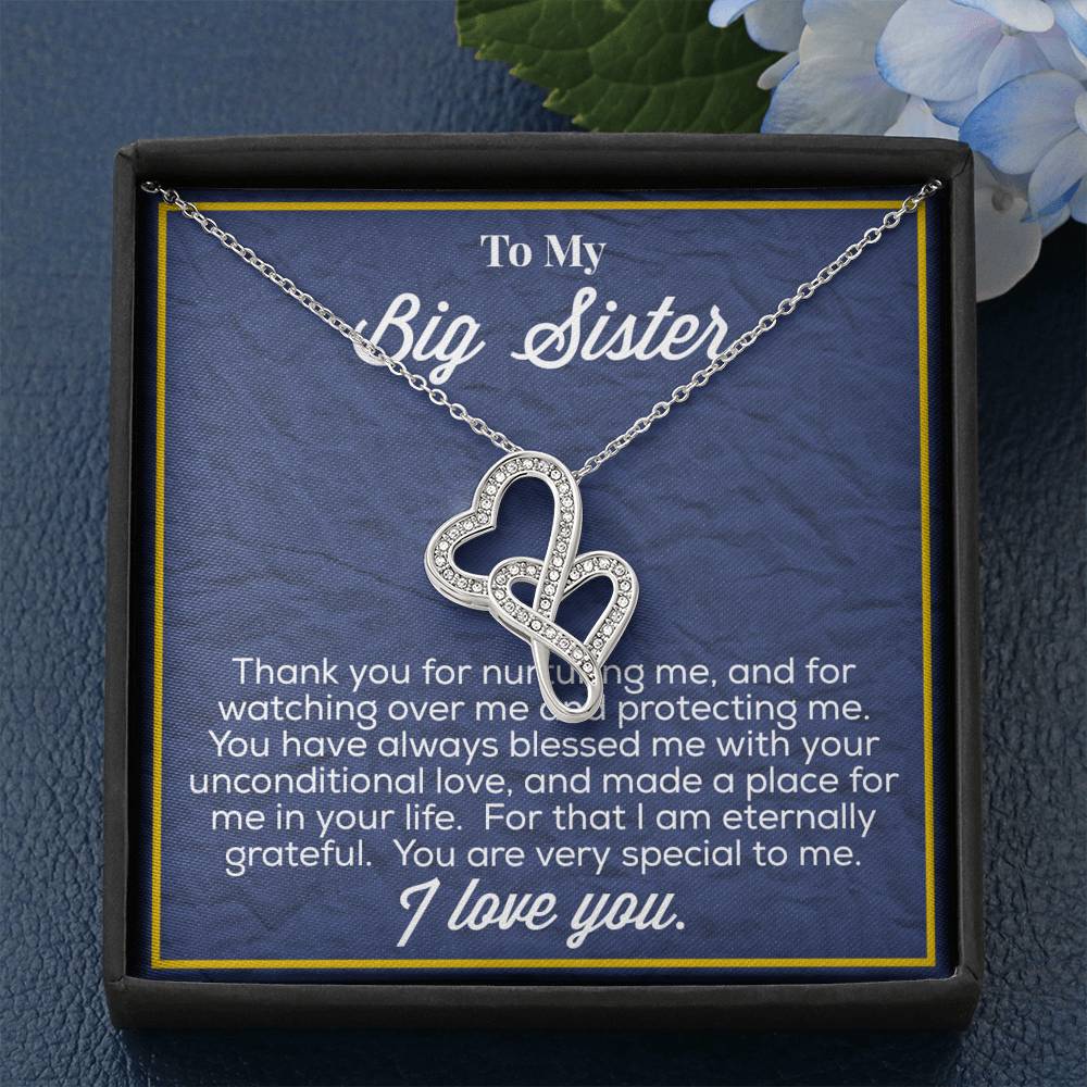 To My Big Sister Double Hearts Necklace