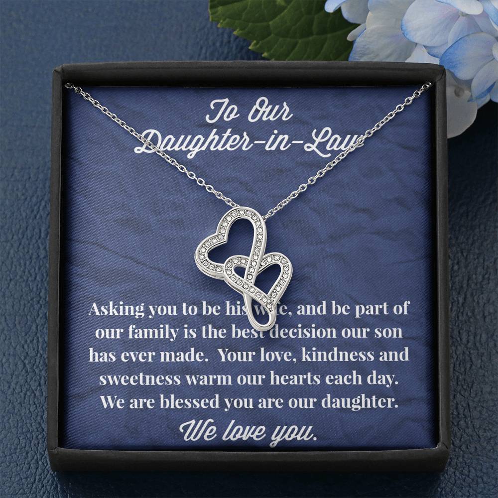 To Our Daughter-in-Law Double Hearts Necklace - Gift for Daughter - Necklace for Daughter-in-Law