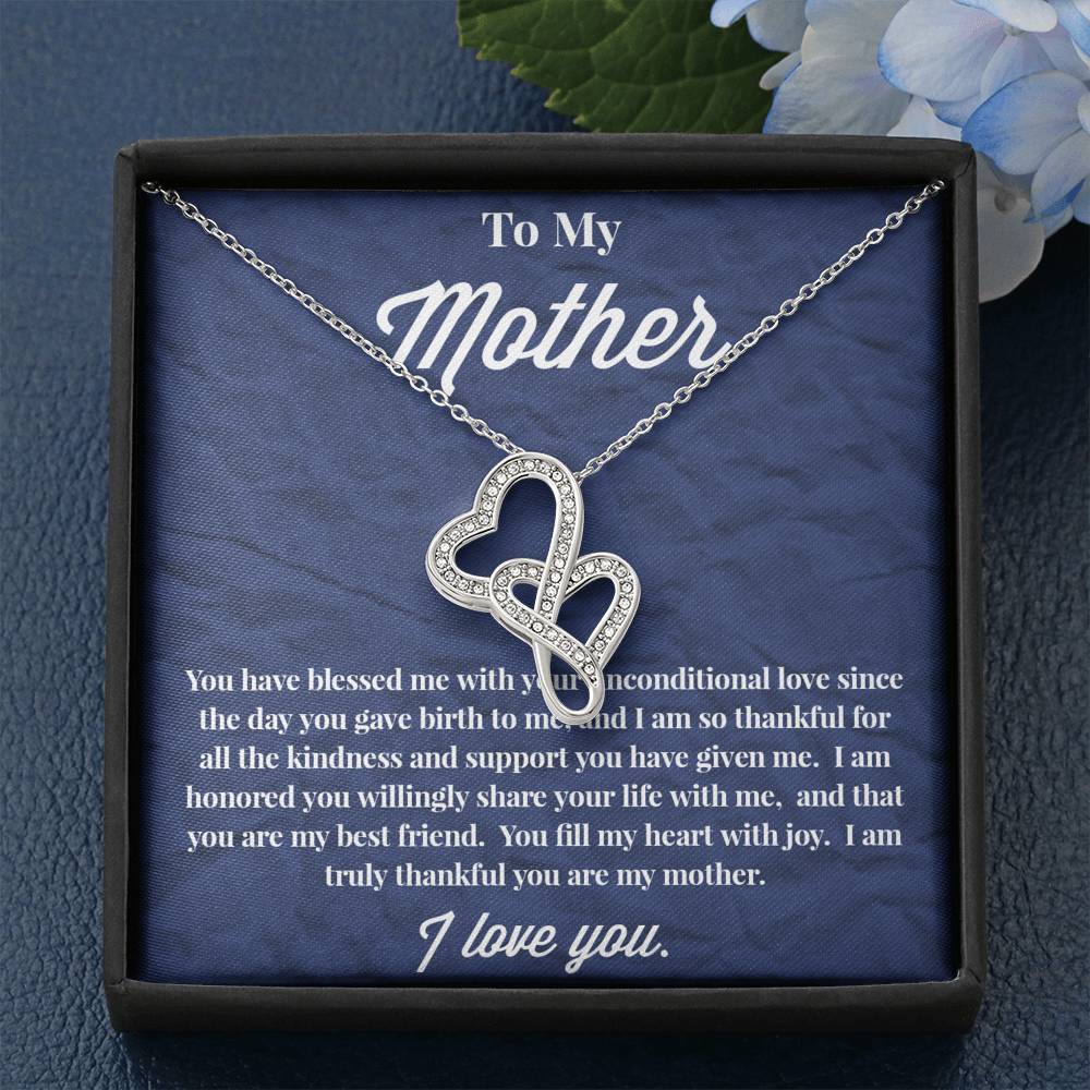 To My Mother Double Hearts Necklace - Jewelry for Mom - Necklace for Mom - Gift for Mom