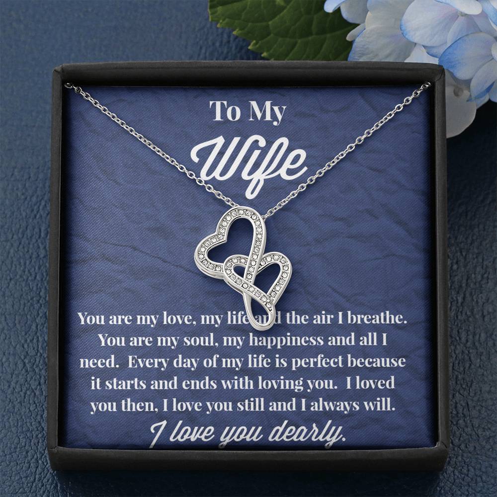 To My Wife Double Hearts Necklace