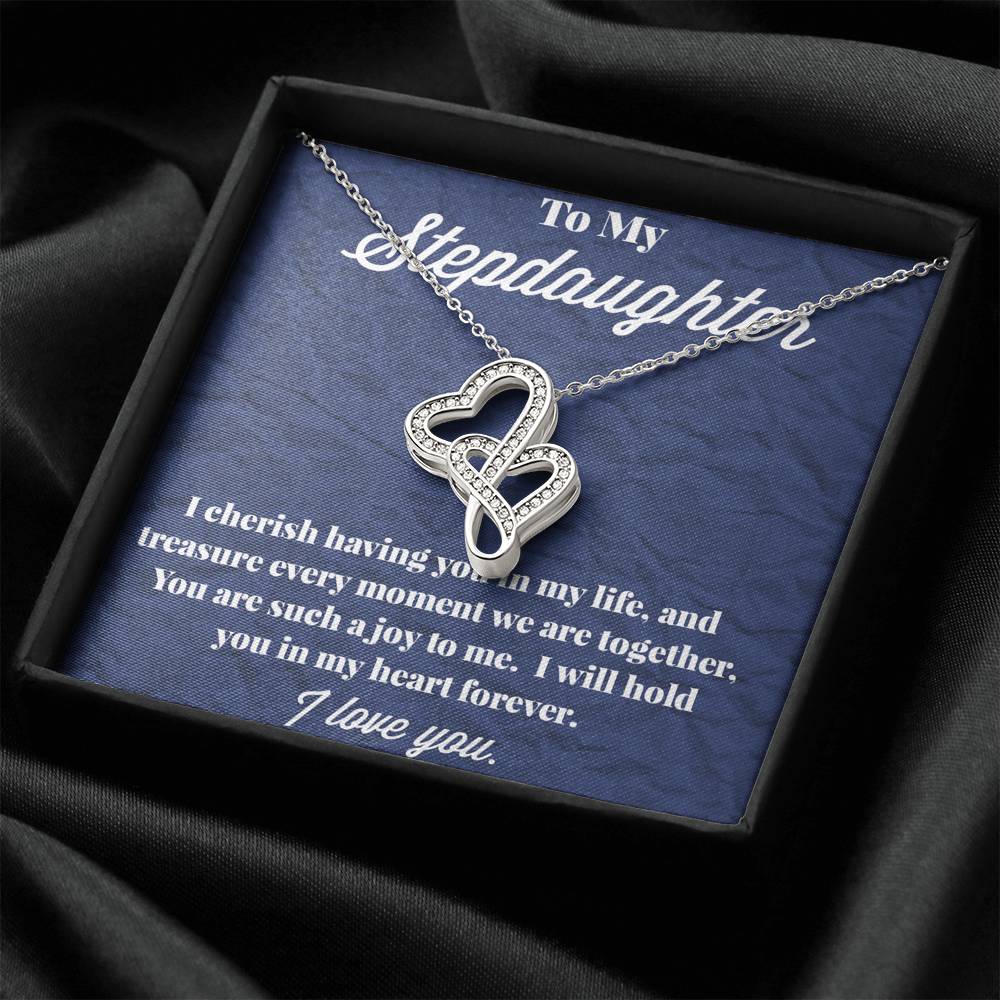 To My Stepdaughter Double Hearts Necklace