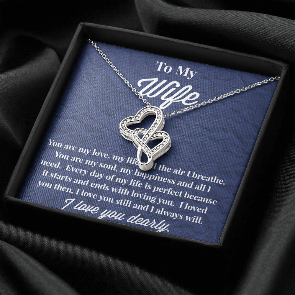 To My Wife Double Hearts Necklace