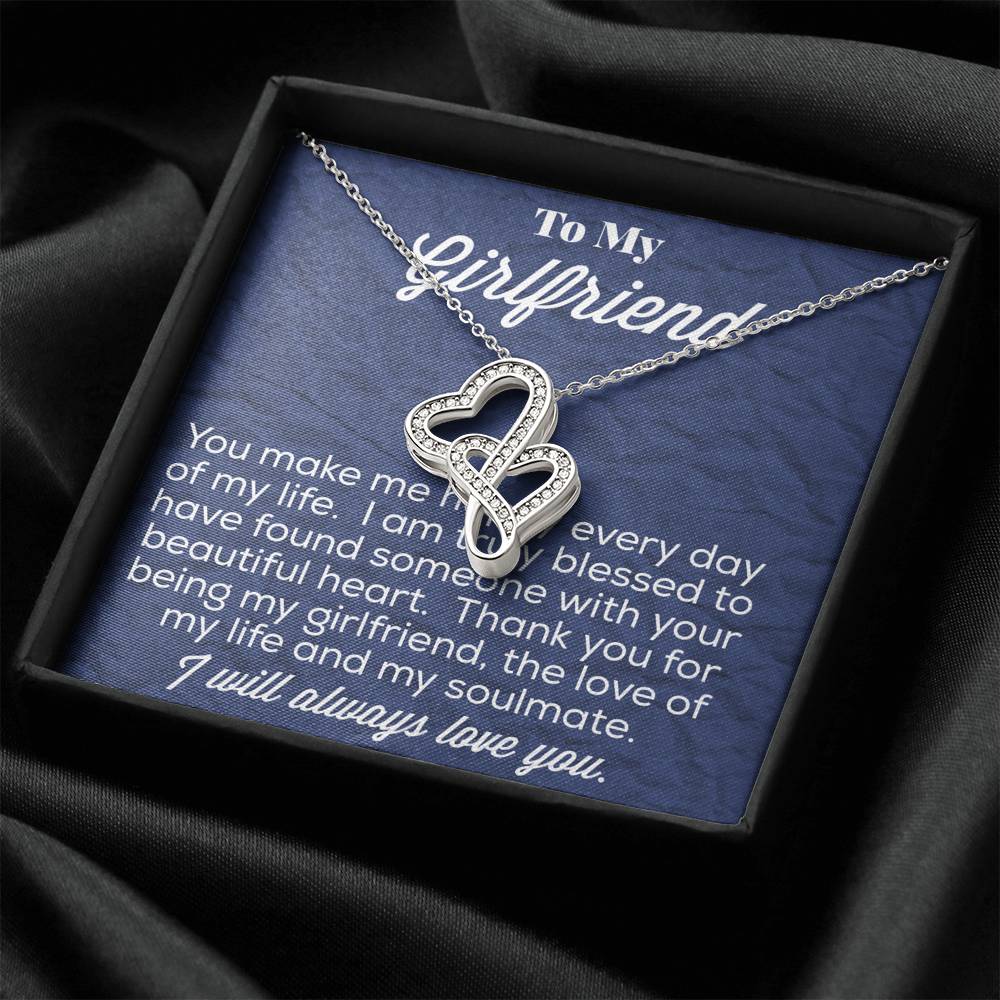 To My Girlfriend Double Heart Necklace