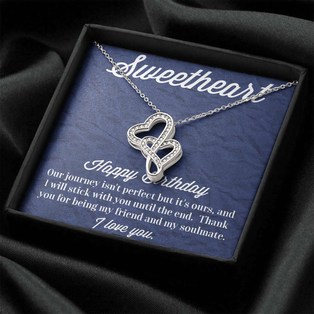 Happy Birthday Double Hearts Necklace