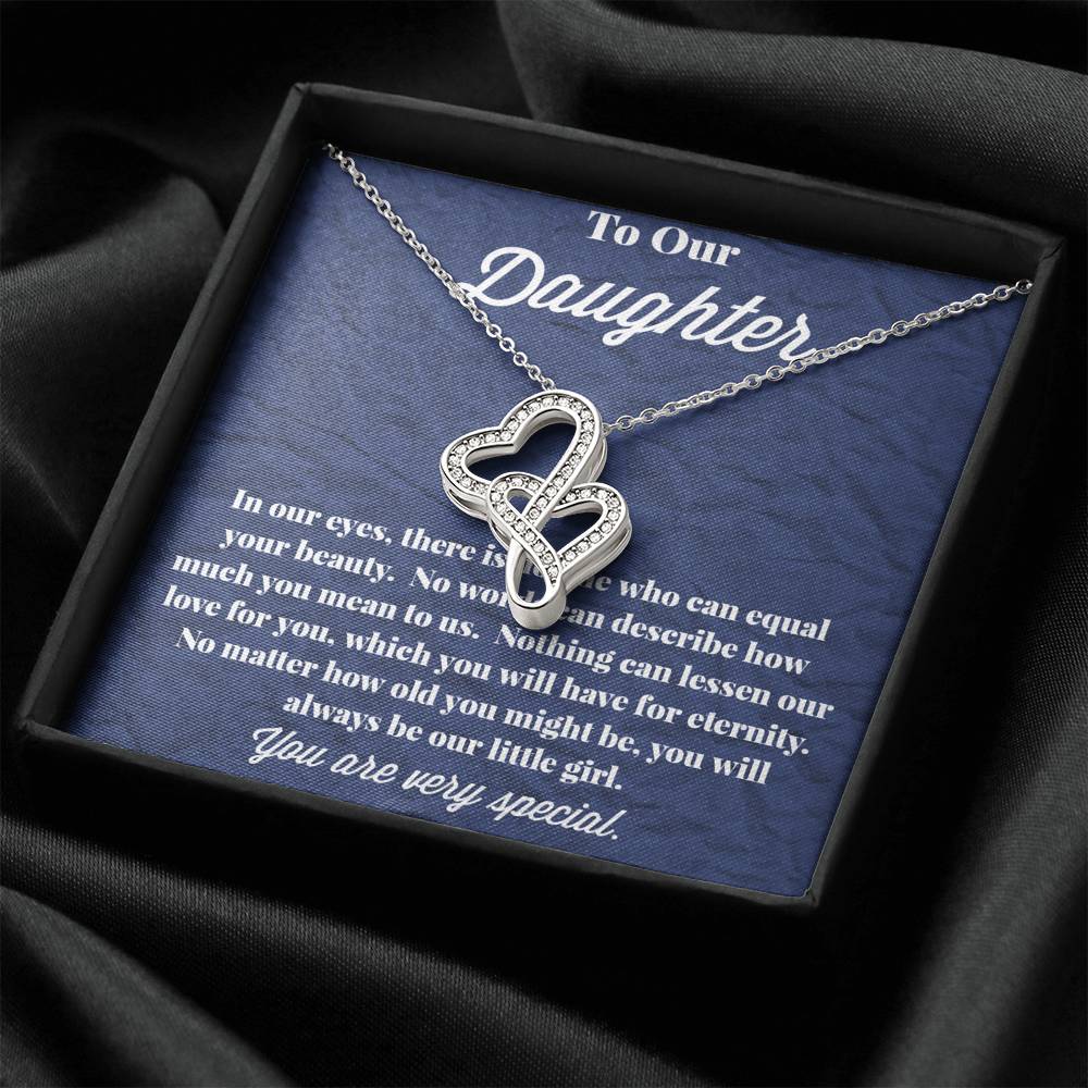 To Our Daughter Double Hearts Necklace