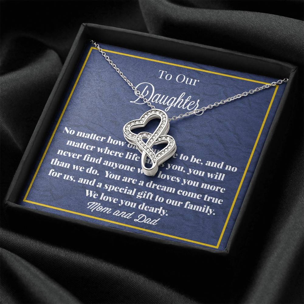 To Our Daughter Double Hearts Necklace