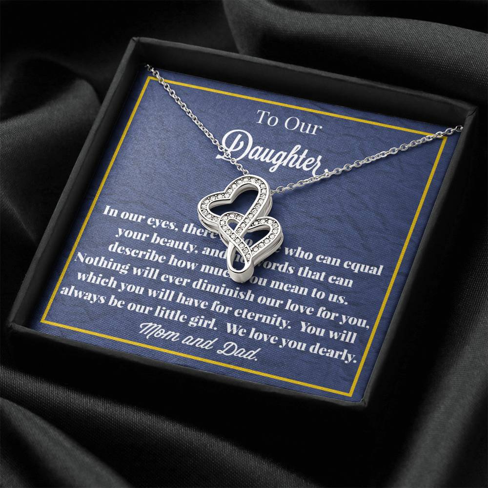 To Our Daughter Double Hearts Necklace