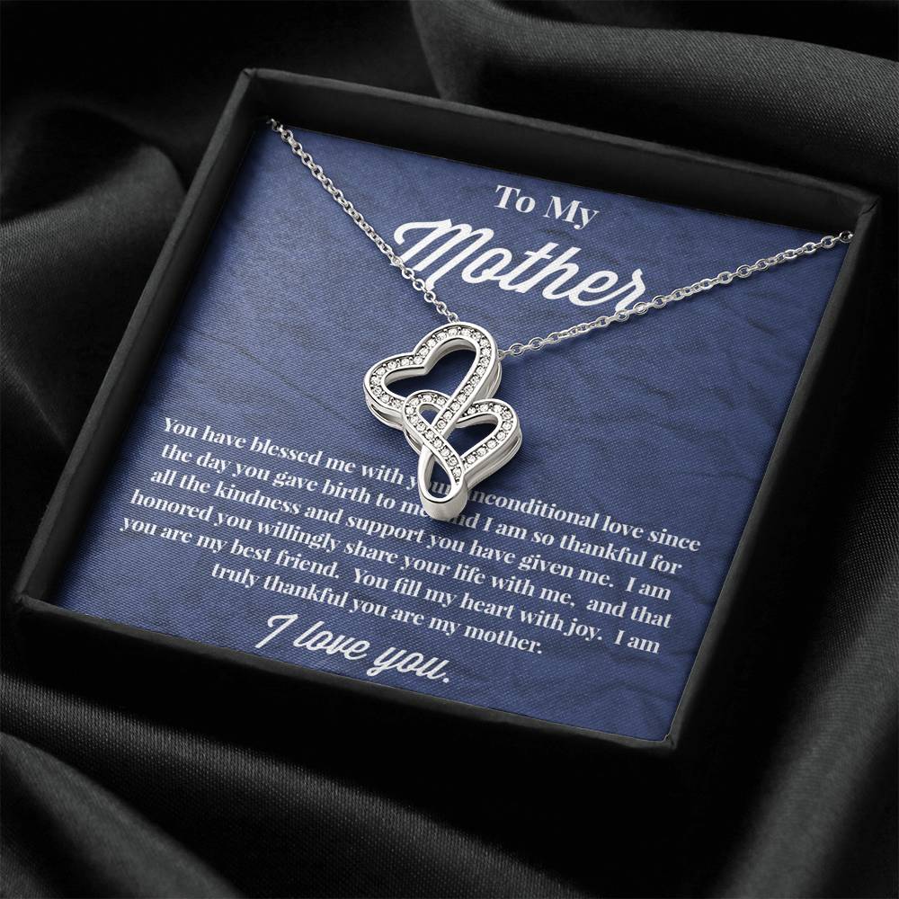 To My Mother Double Hearts Necklace - Jewelry for Mom - Necklace for Mom - Gift for Mom