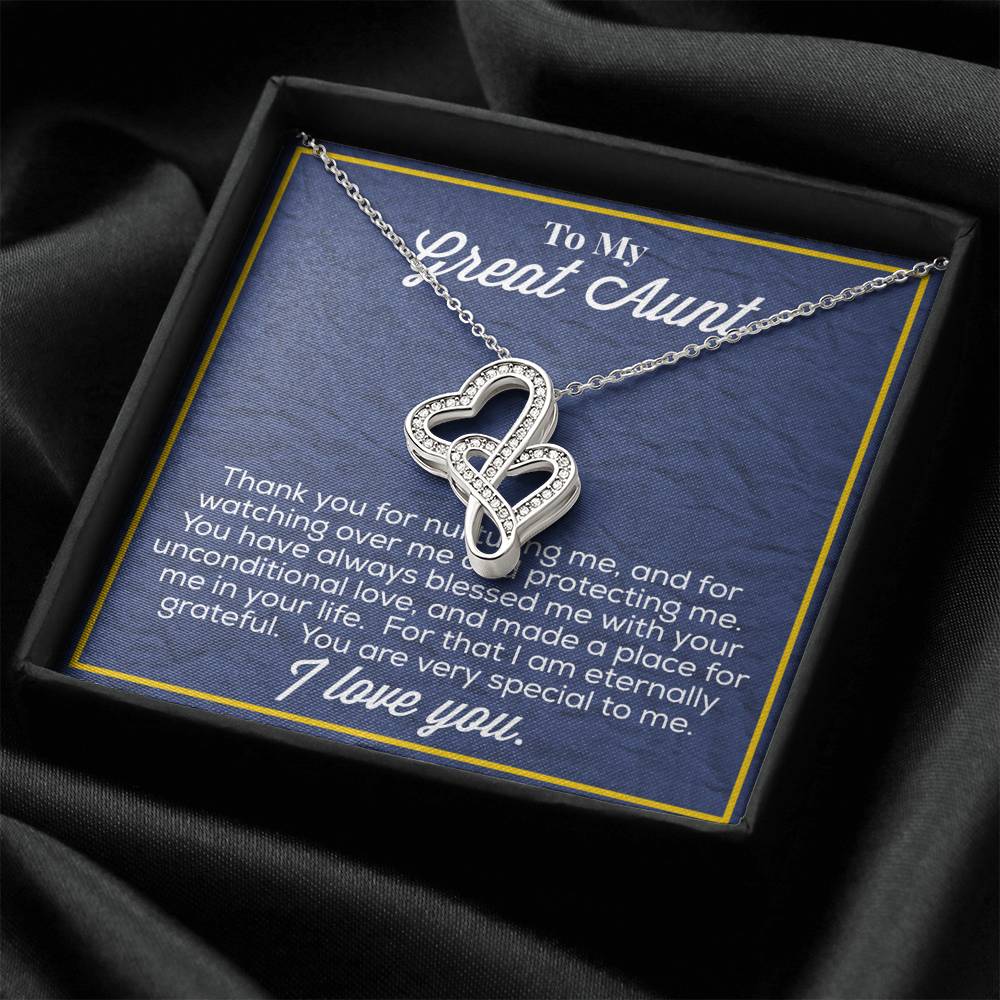 To My Great Aunt Double Hearts Necklace