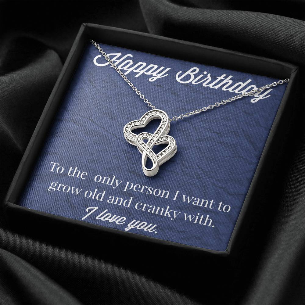 Happy Birthday Double Hearts Necklace
