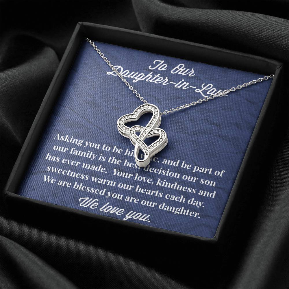 To Our Daughter-in-Law Double Hearts Necklace - Gift for Daughter - Necklace for Daughter-in-Law