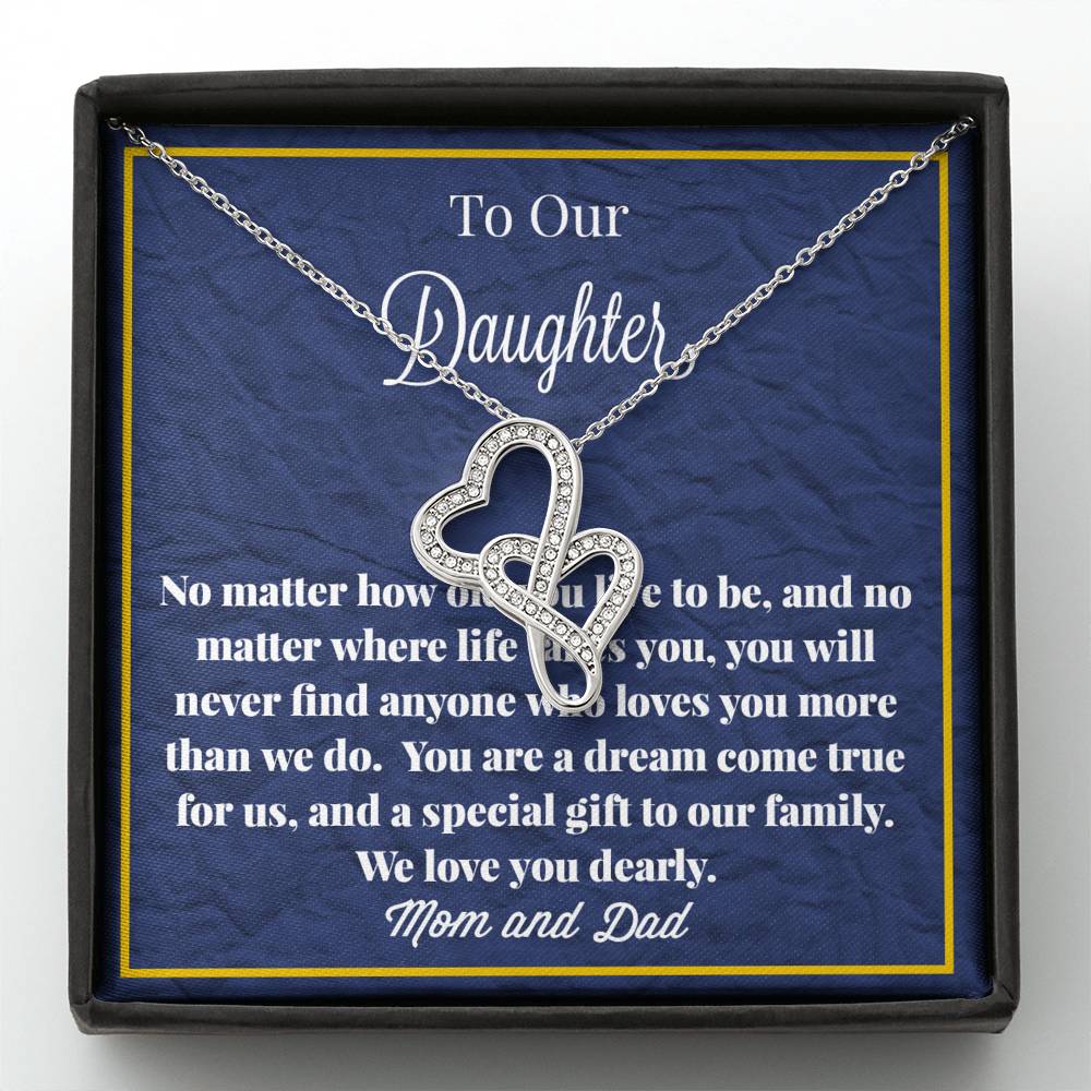 To Our Daughter Double Hearts Necklace