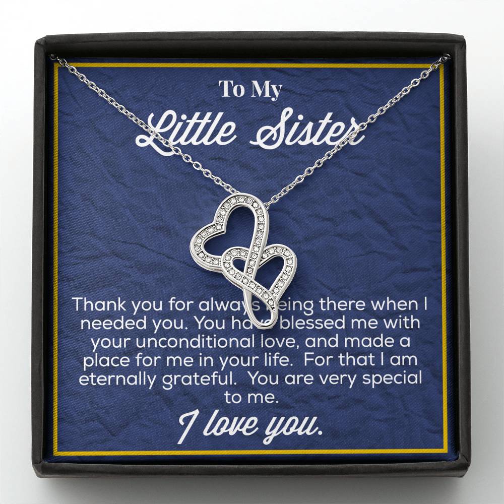 To My Little sister Double Hearts Necklace