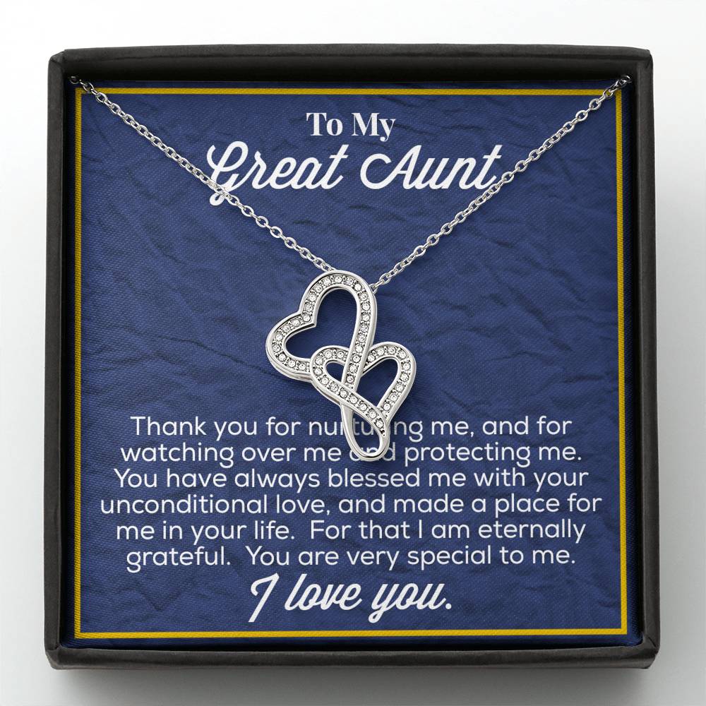 To My Great Aunt Double Hearts Necklace