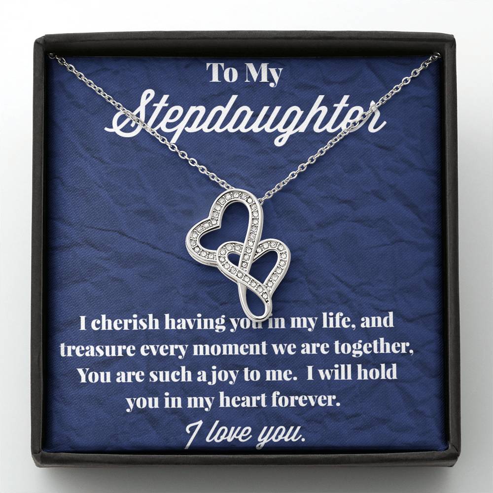 To My Stepdaughter Double Hearts Necklace