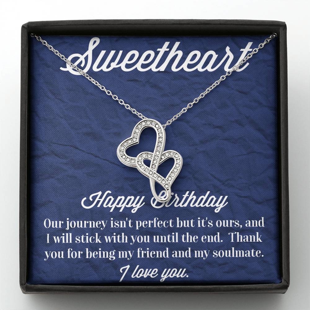 Happy Birthday Double Hearts Necklace