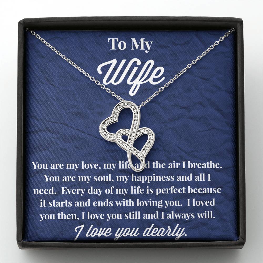 To My Wife Double Hearts Necklace