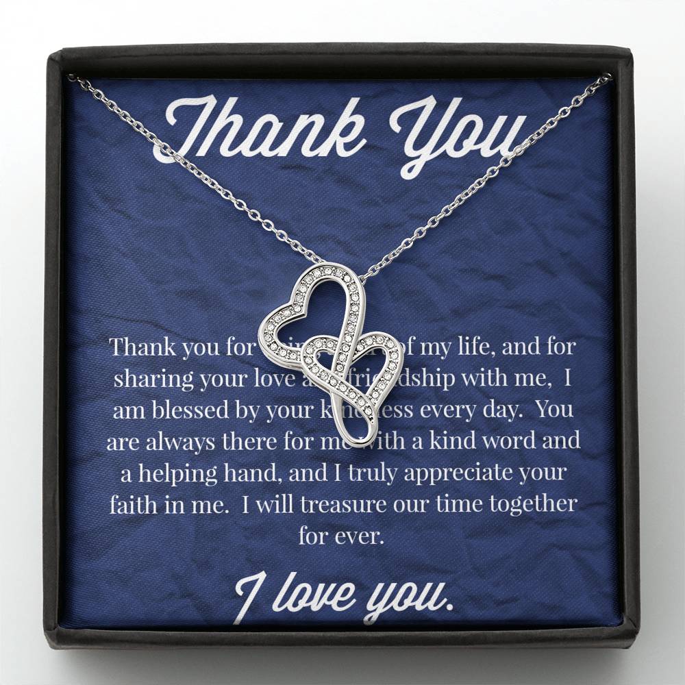 Thank you Double Hearts Necklace