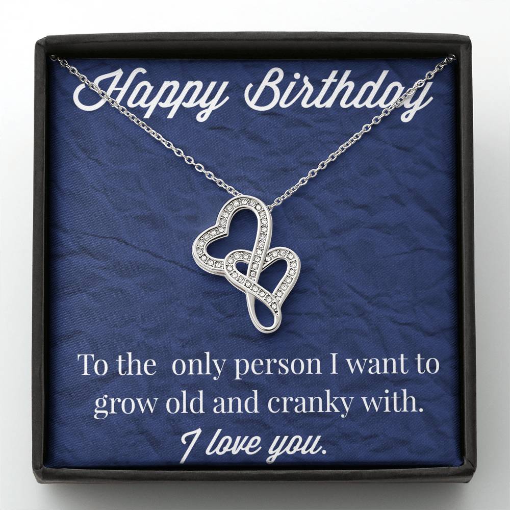 Happy Birthday Double Hearts Necklace