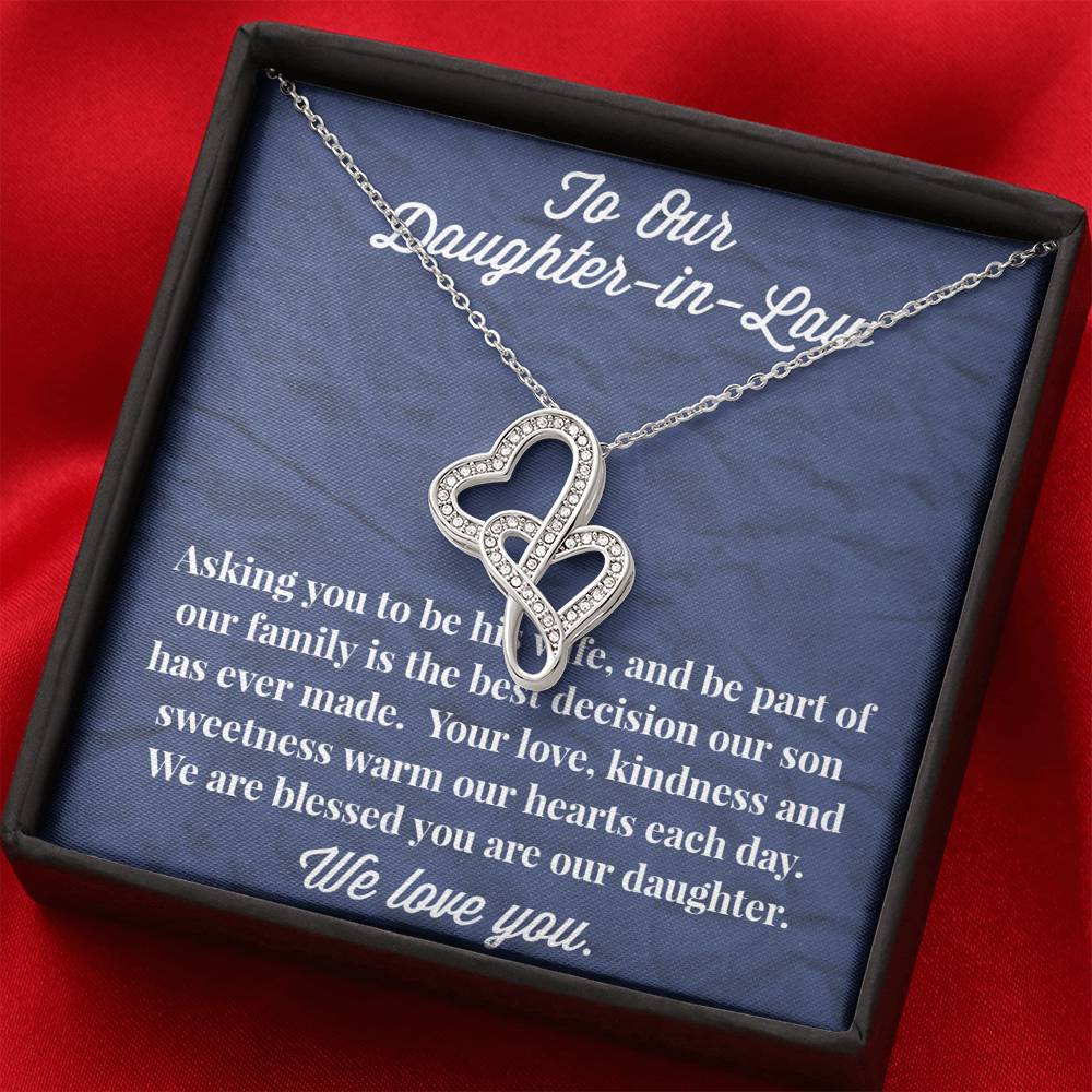 To Our Daughter-in-Law Double Hearts Necklace - Gift for Daughter - Necklace for Daughter-in-Law