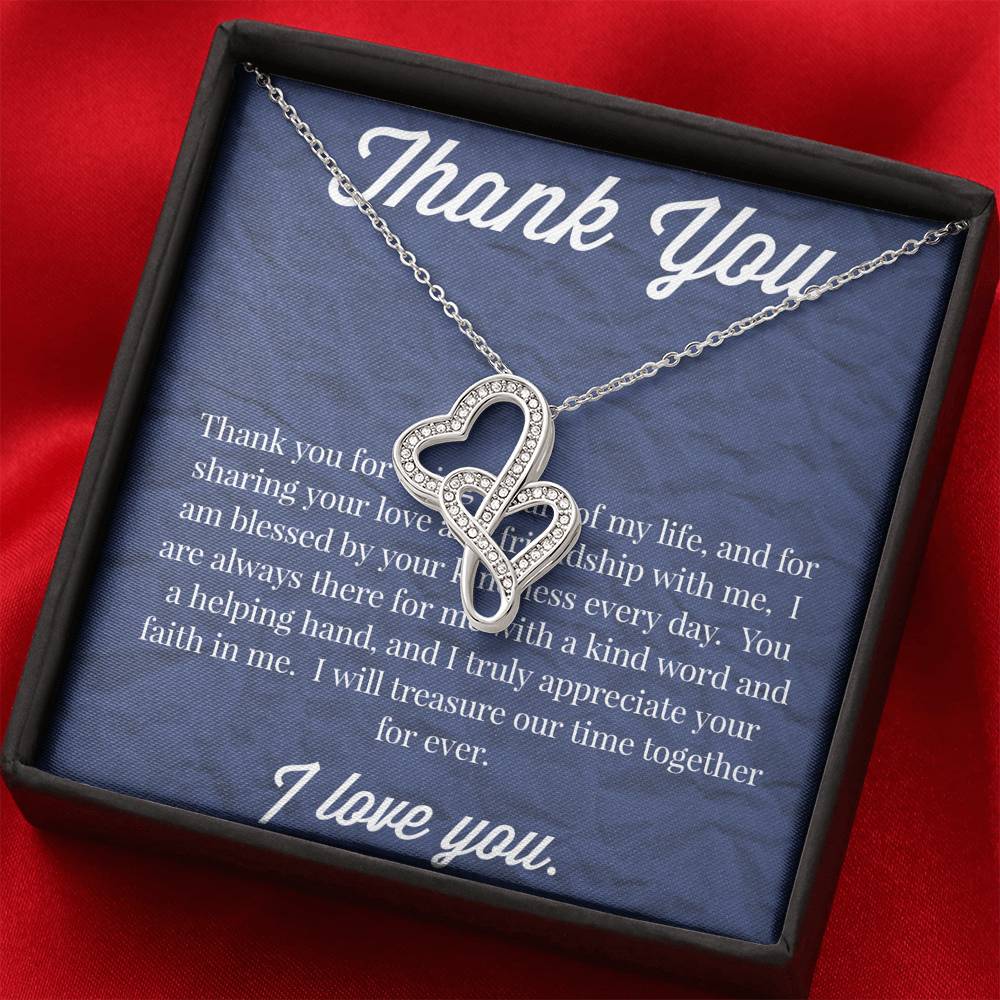 Thank you Double Hearts Necklace