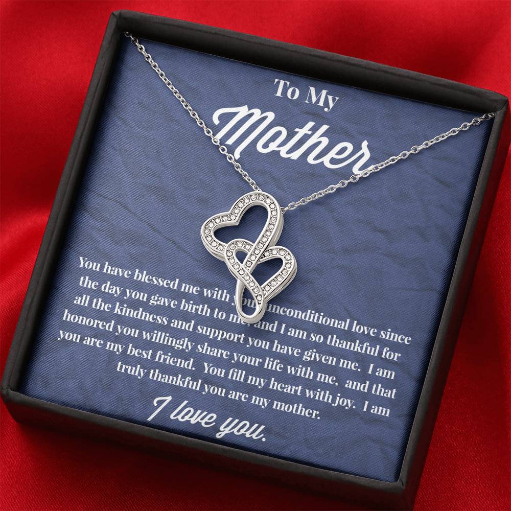 To My Mother Double Hearts Necklace - Jewelry for Mom - Necklace for Mom - Gift for Mom