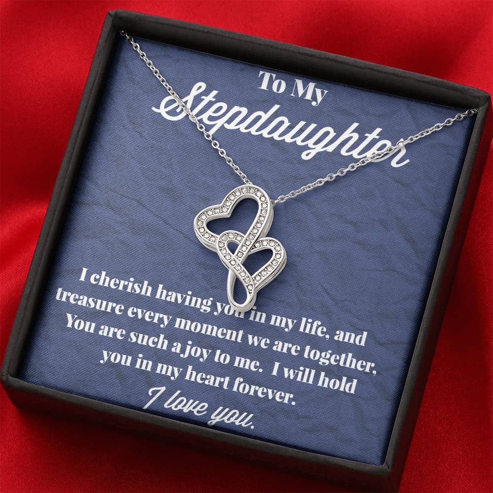 To My Stepdaughter Double Hearts Necklace