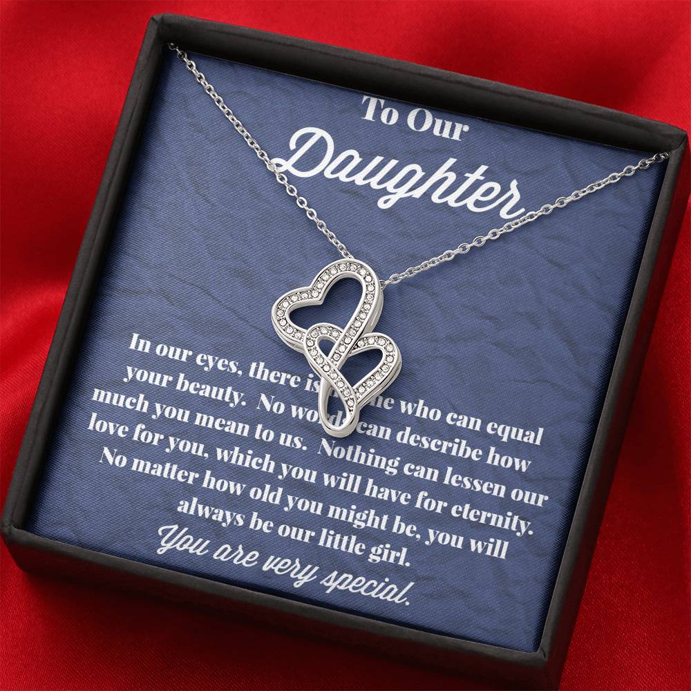 To Our Daughter Double Hearts Necklace