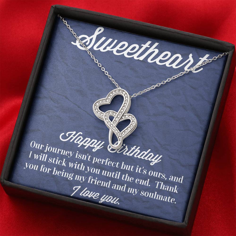 Happy Birthday Double Hearts Necklace
