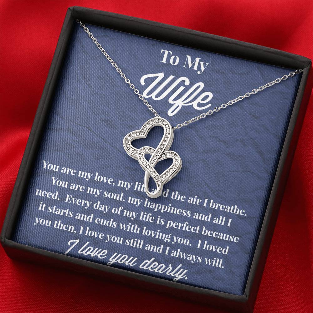 To My Wife Double Hearts Necklace