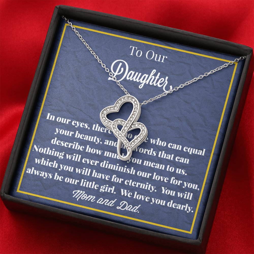 To Our Daughter Double Hearts Necklace