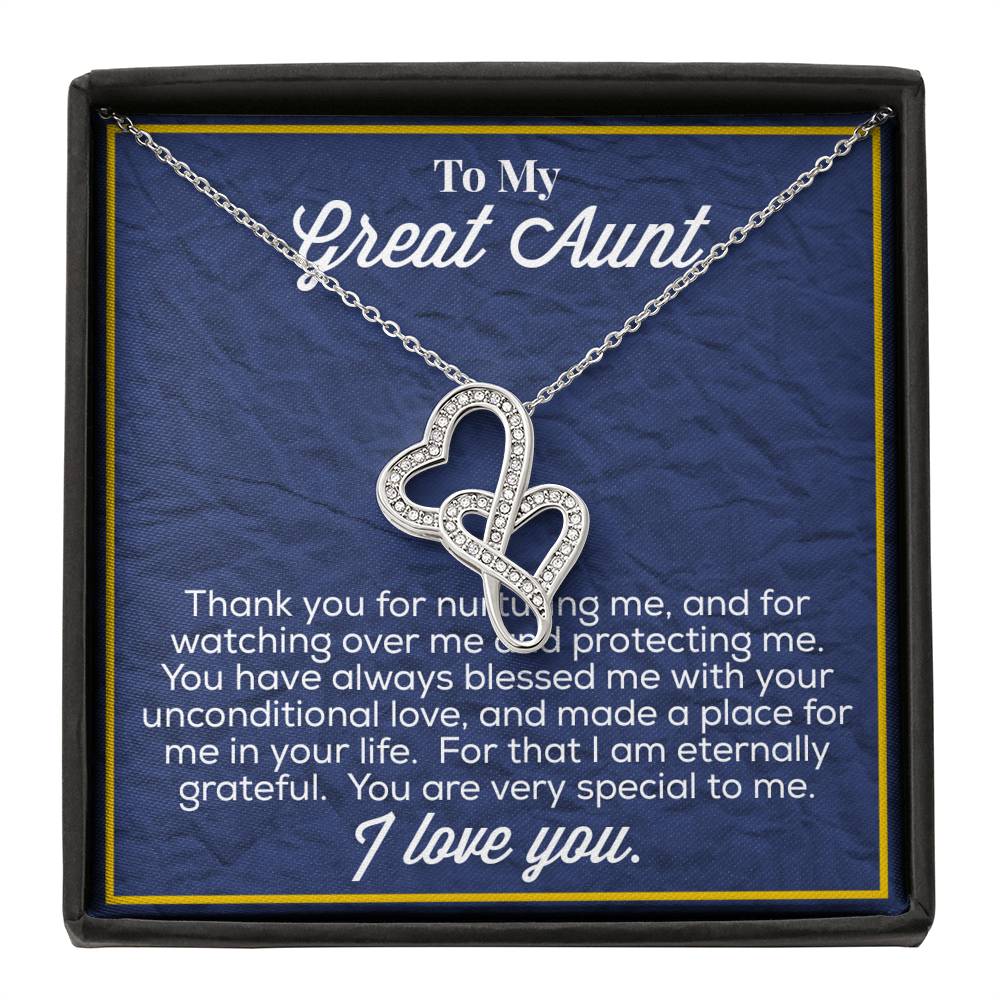To My Great Aunt Double Hearts Necklace