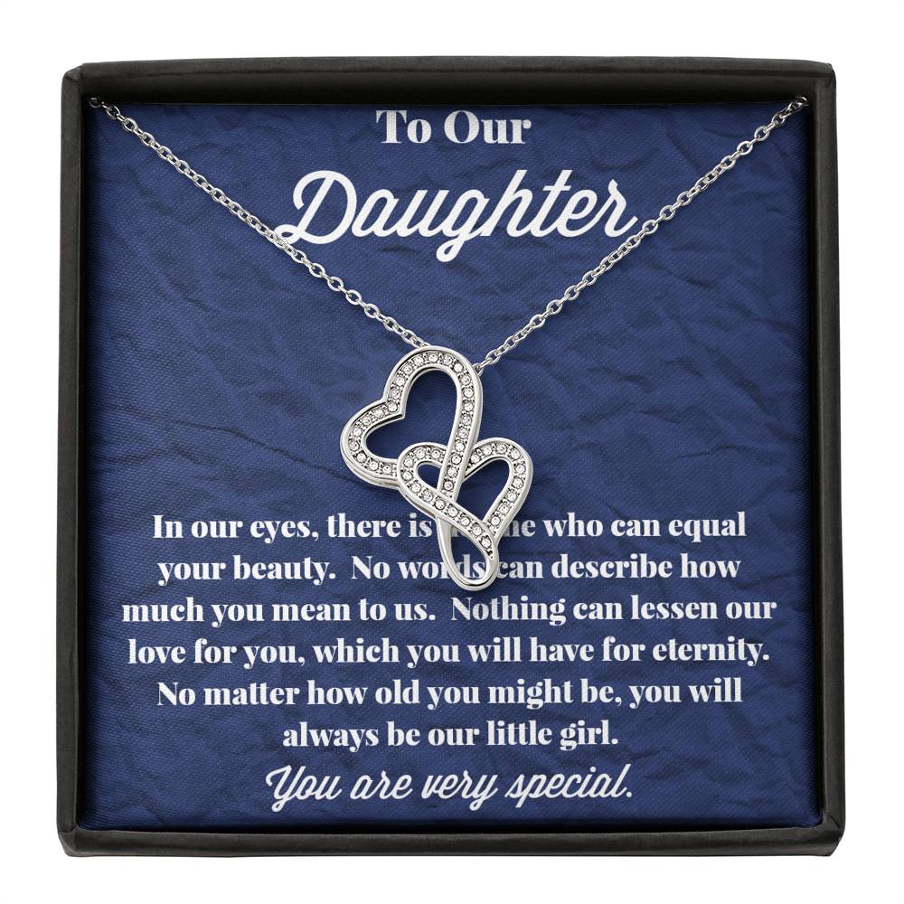 To Our Daughter Double Hearts Necklace
