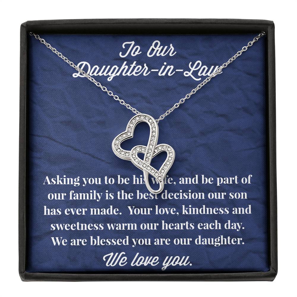 To Our Daughter-in-Law Double Hearts Necklace - Gift for Daughter - Necklace for Daughter-in-Law