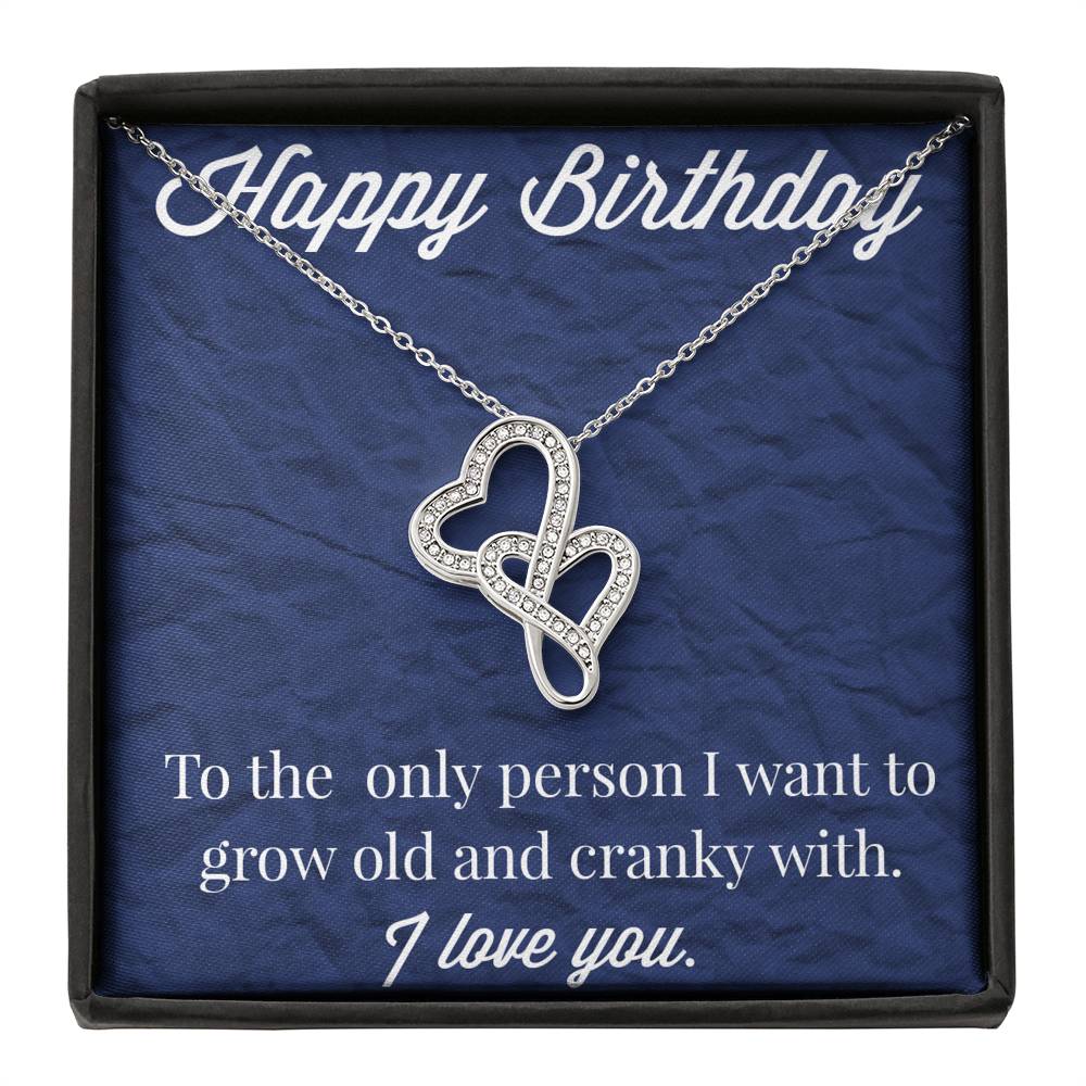 Happy Birthday Double Hearts Necklace