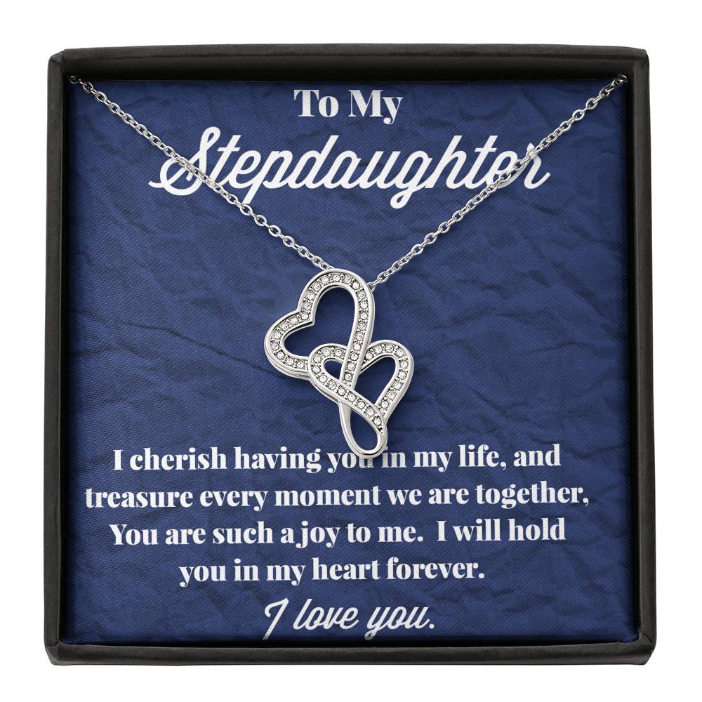 To My Stepdaughter Double Hearts Necklace