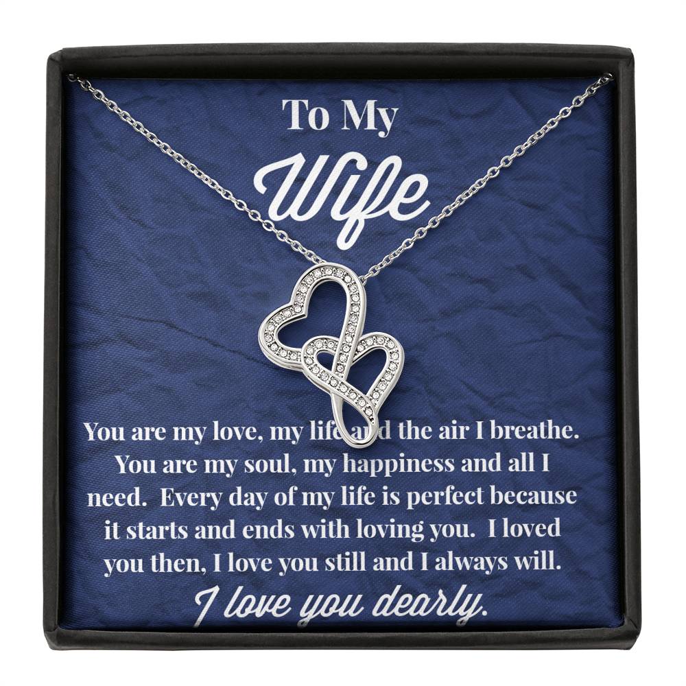 To My Wife Double Hearts Necklace