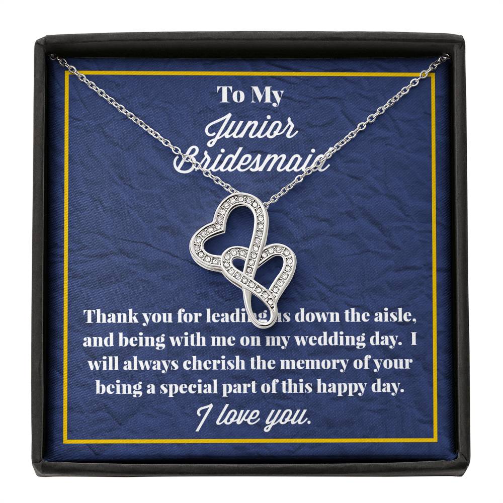 To My Junior Bridesmaid Double Hearts Necklace